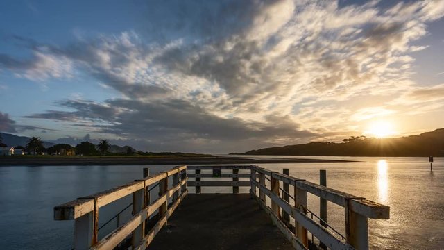 4K Timelapse Raglan Pier Waikato New Zealand