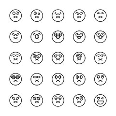 emoticon icons line circle buttons