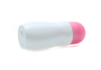 white Plastic bottle of roll-on isolated on white background