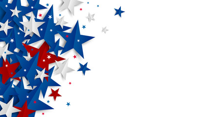 Paper star on white background with copy space Independence day and Holiday banner vector illustration