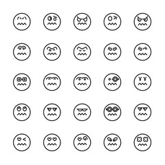 emoticon icons line circle buttons