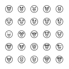 emoticon icons line circle buttons