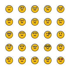 emoticon icons yellow face emoji buttons