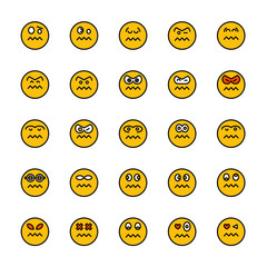 emoticon icons yellow face emoji buttons