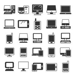 computer and smart phone icons set