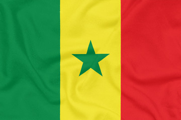 Flag of Senegal on textured fabric. Patriotic symbol
