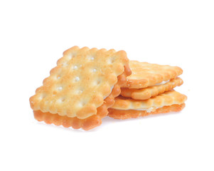 Cracker isolated on over white background