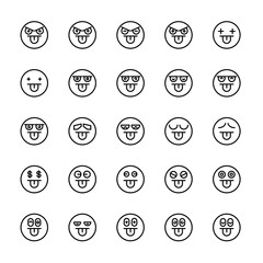 emoticon icons line circle buttons
