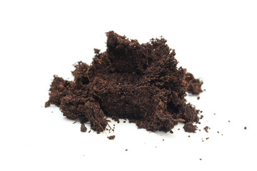 pile of soil isolated on white background - Image .