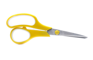 yellow scissors isolated on White Background