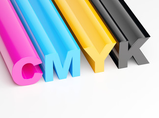 Obraz premium CMYK text in colors 