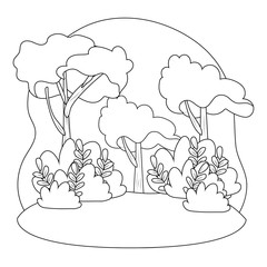 Isolated abstract and season trees design