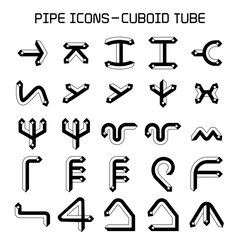 pipe and pipeline icon, cuboid shape