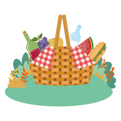 Isolated picnic basket design vector illustrator
