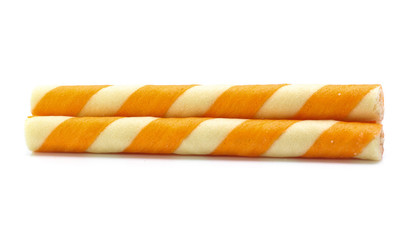 cream sticks isolated on white background