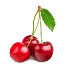 Cherries isolated on white