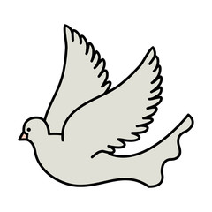 beautiful dove bird flying icon