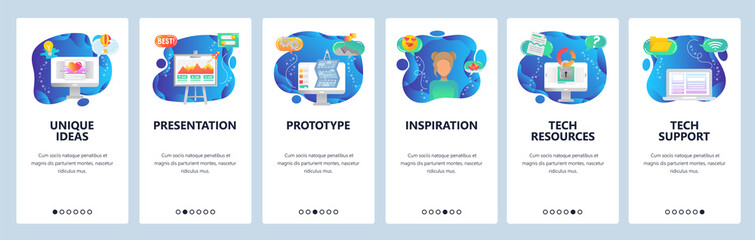 Website and mobile app onboarding screens vector template