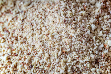 Grinded cashew and almonds nuts