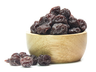 Dried  plums isolated on white background
