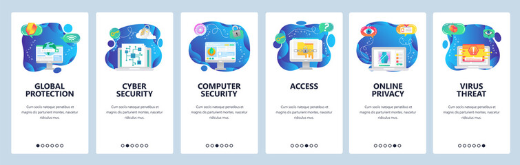 Website and mobile app onboarding screens vector template