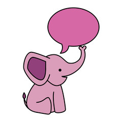 cute little elephant with speech bubble