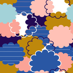 Colorful clouds in a seamless pattern design