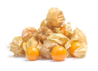 Physalis ,cape gooseberry isolated on white