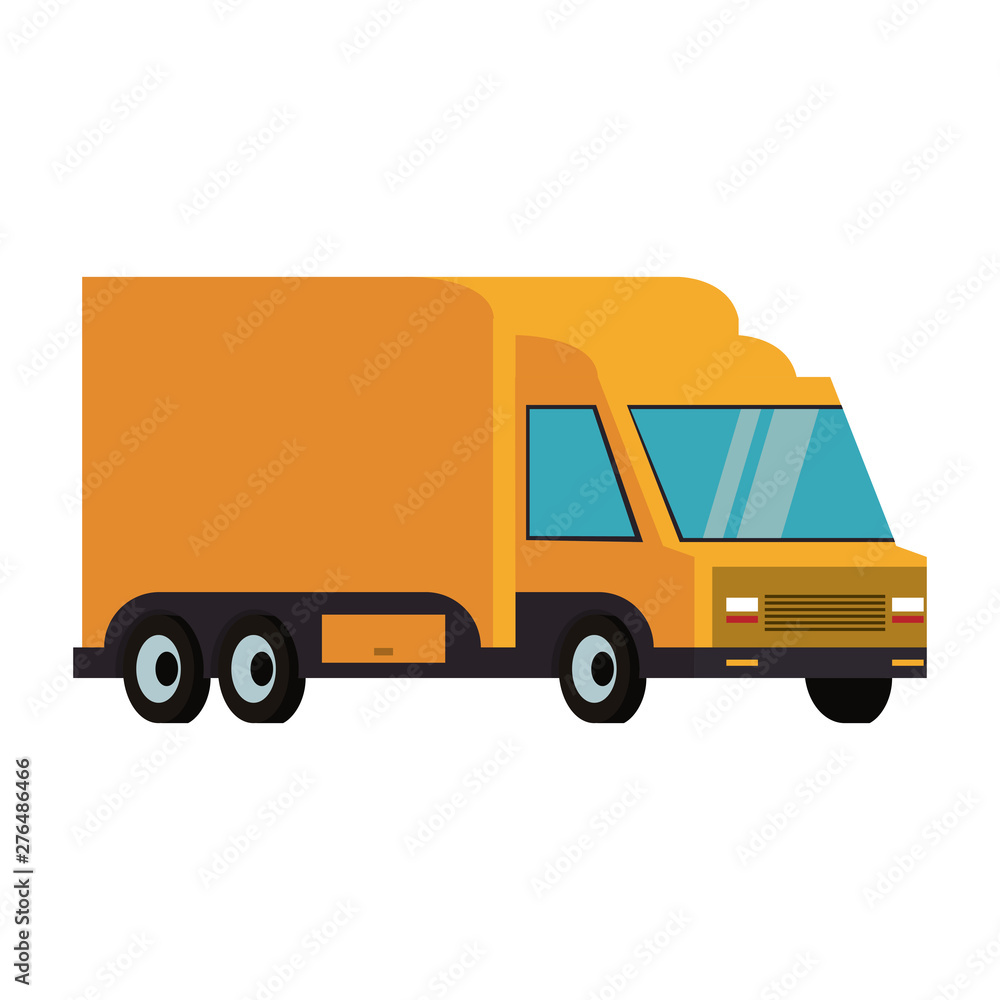 Poster delivery van shipping vehicle isolated