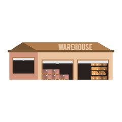 Warehouse storage building with merchandise