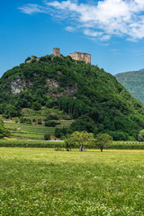 Fototapeta na wymiar Medieval castle of Pergine Valsugana, small town in Italian Alps, Trentino Alto Adige, Trento Province, Italy, Europe