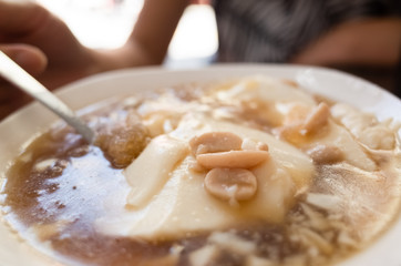 Taiwan snacks of iced tofu pudding