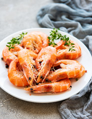 Shrimps on a plate