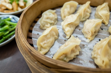 Fototapeta na wymiar Taiwanese famous snacks of steamed dumplings