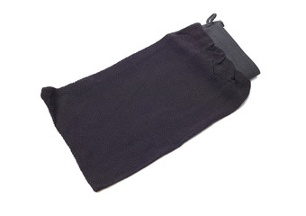 bath materials, bath towel on white background