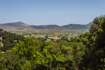 Fototapeta na wymiar View of the fertile Lassithi Plateau in Crete.