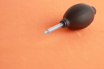 Pear clean photo camera on colorful background