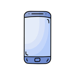 Smartphone line art icon, outline style vector illustration, simple mobile phonehand drawn sketch isolated on white background