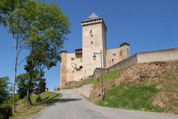 Fototapeta na wymiar View of 14th century Mauvezin Castle (Chateau de Mauvezin) in Hautes-Pyrenees, France