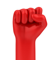 Red Hand Fist Isolated