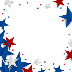 Fototapeta premium Paper star on white background with copy space Independence day and Holiday banner vector illustration