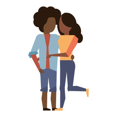 Young couple avatar faceless