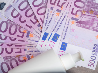 garbage to recycle and reuse can return to coins money for concept benefits recycling