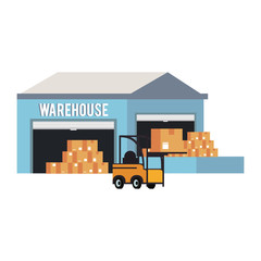 Warehouse storage building with merchandise