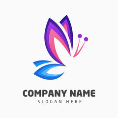 Butterfly Logo Template. Colorful Butterfly Logo Template.