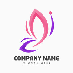 Butterfly Logo Template. Colorful Butterfly Logo Template.