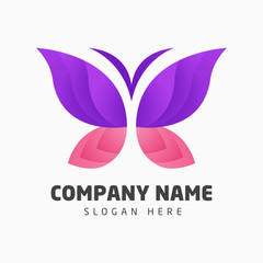Butterfly Logo Template. Colorful Butterfly Logo Template.
