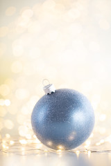 Christmas bokeh background with decorative star.