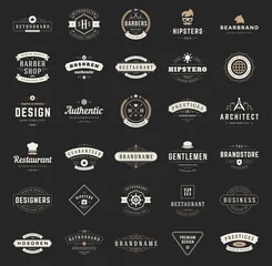 Fotobehang Retro vintage logotypes or insignias set vector design elements typographic signs © provectors
