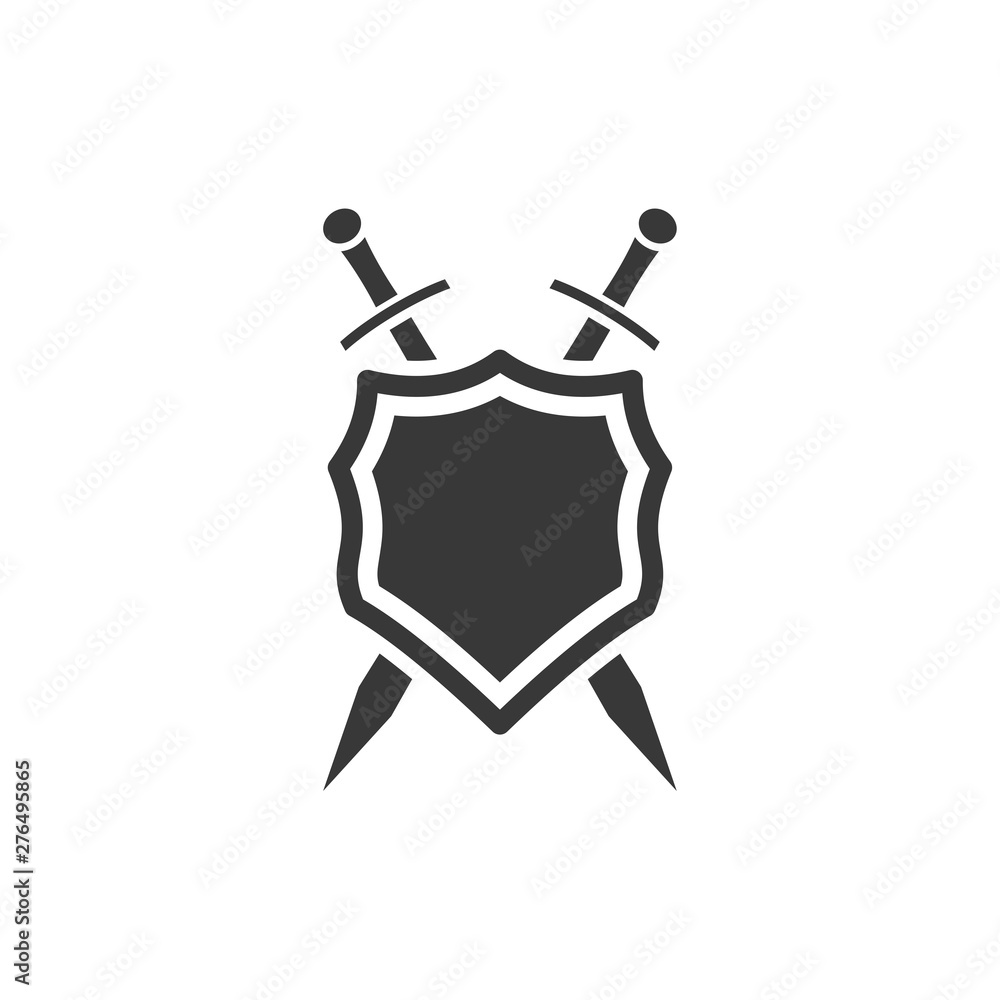 Fototapete shield icon template black color editable. sword conception with shield symbol vector sign isolated 
